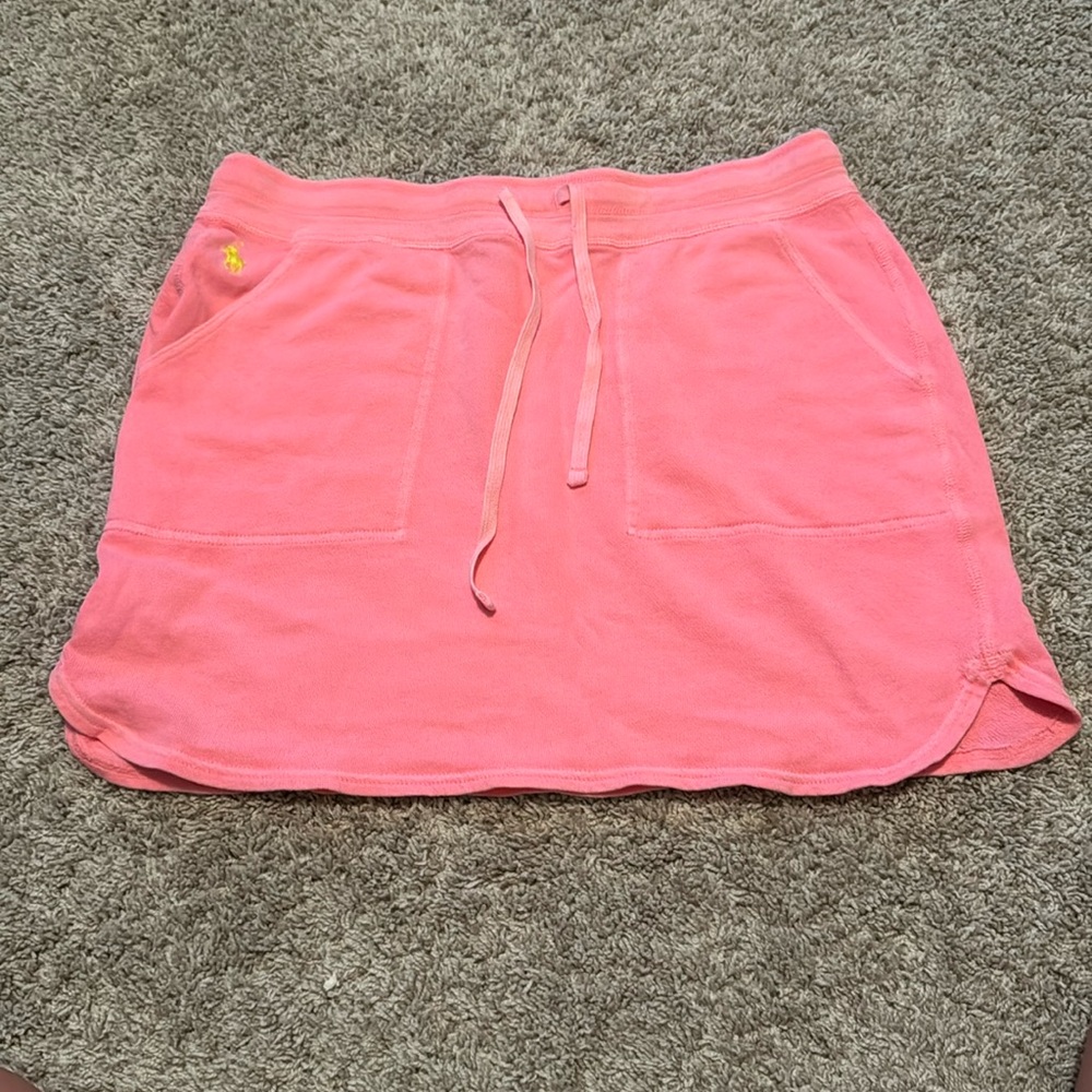 Polo Ralph Lauren small pink skirt with tie front and 2 front pockets